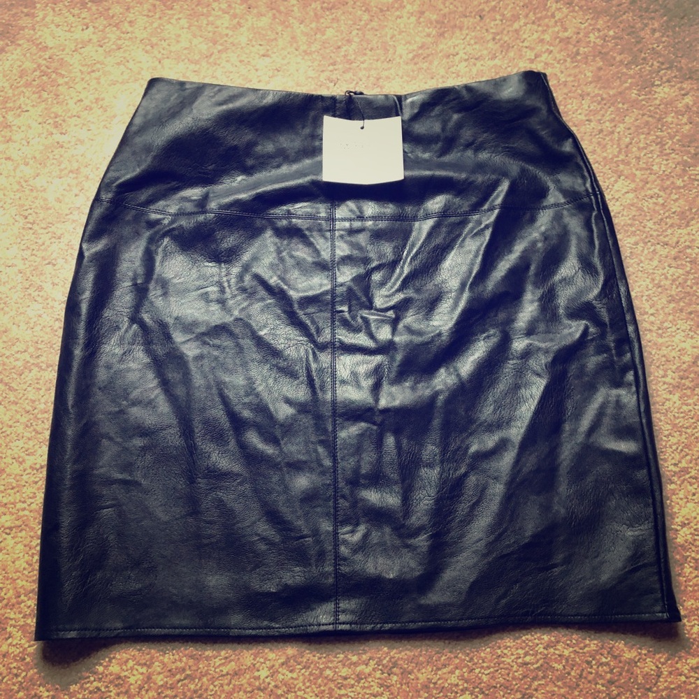 Missguided leather skirt.